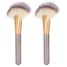 Ensemble de pinceaux de maquillage pour illuminer le visage, comprenant un pinceau à blush et un applicateur de poudre à forte adhérence, et des