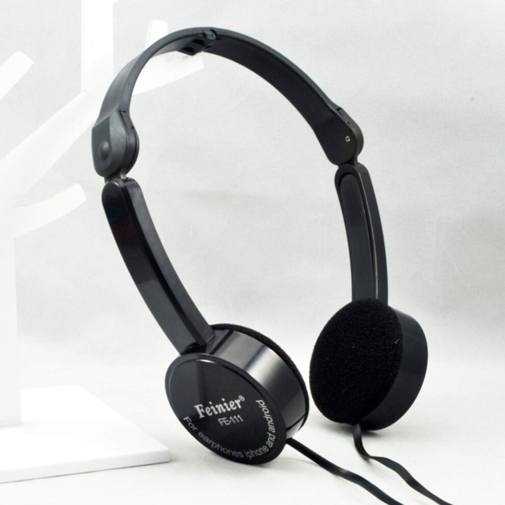 Retractable Foldable Overear Headphone For Kids Wired Computer Headphone With Microphone Black 9199774482066