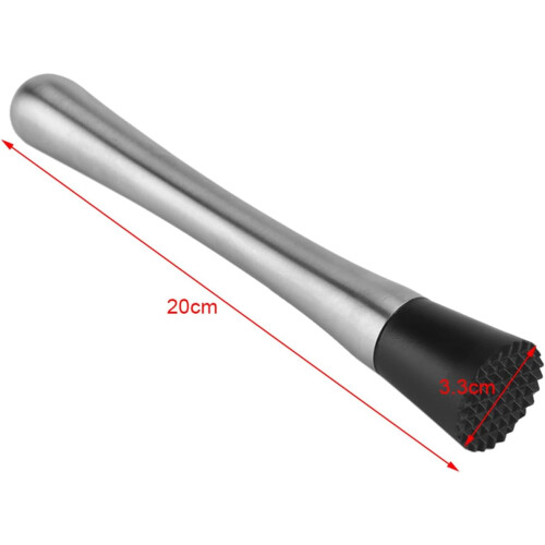 Stainless Steel Cocktail Muddler Bar Tool with Ergonomic Grip for Mojitos and Fruit Drinks 2