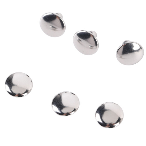 500 Pack Stainless Steel Leather Rivets 9x6mm Double Cap 1