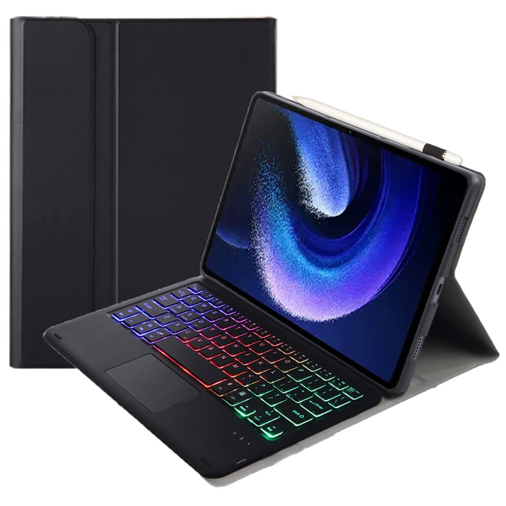 Bluetooth Keyboard Case For 11Inch Tablet Backlit Keyboard With Trackpad Black 9187378770337
