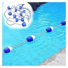 Pool Lane Divider Rope 45ft with Visibility Floats for Swimming Pool Safety and Area Separation