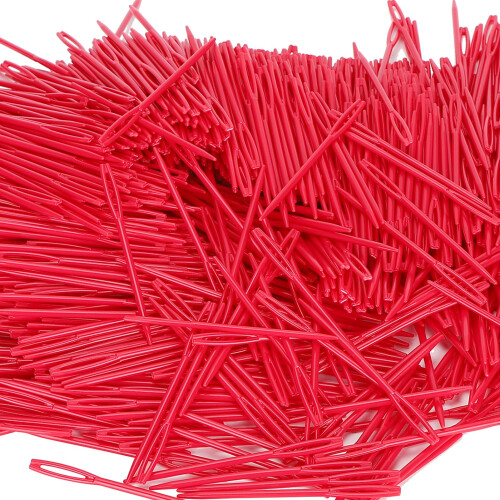 1000pcs Plastic Sewing Needles, 7cm, Red for Crafts & Sewing 2