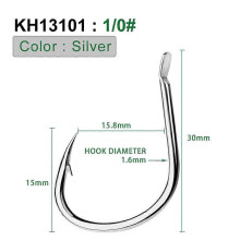 (1) Lot 50pcs Strong Circle Fishing Hook Barbed High Carbon Steel Fishook 1/0#-5/0#