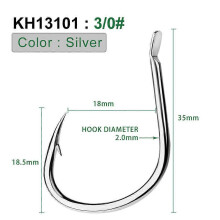 (3) Lot 50pcs Strong Circle Fishing Hook Barbed High Carbon Steel Fishook 1/0#-5/0#