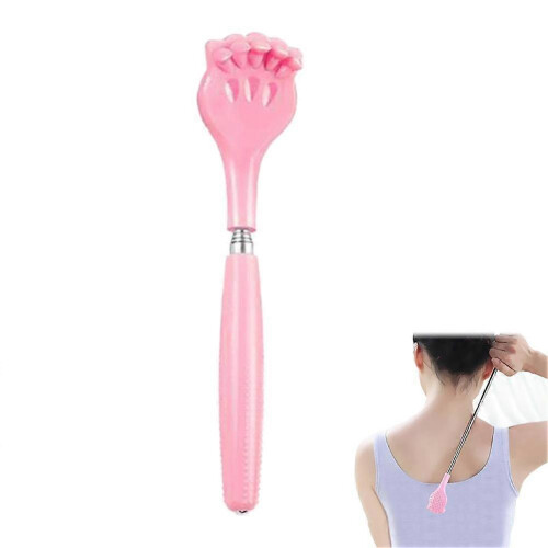 (pink) Adjustable Back Scratcher Massager Itch Relief Tool Full Body Relaxation