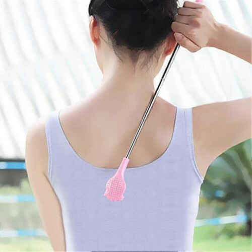 (pink) Adjustable Back Scratcher Massager Itch Relief Tool Full Body Relaxation 2