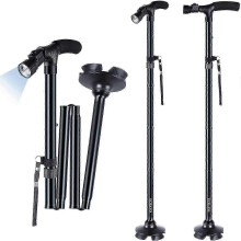 Folding Cane with Led Light Non Slip Grip Handle for Men And Women hwy