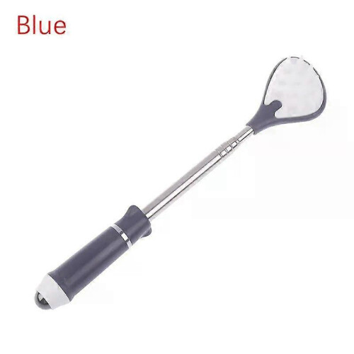 (Blue) Tickle Scratch Itchy Scratch Portable Scratcher Telescopic Scalable Scratch Back Scratch Tool Portable Point Massage Stick