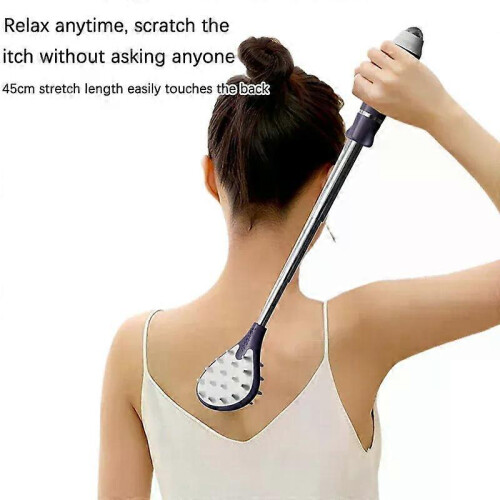 (Blue) Tickle Scratch Itchy Scratch Portable Scratcher Telescopic Scalable Scratch Back Scratch Tool Portable Point Massage Stick 1