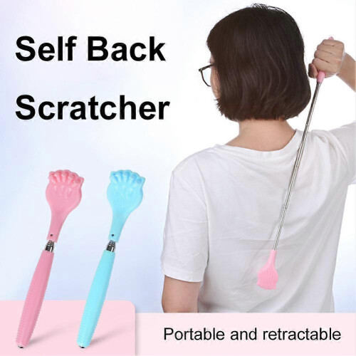 (blue) Adjustable Back Scratcher Massager Itch Relief Tool Full Body Relaxation 2