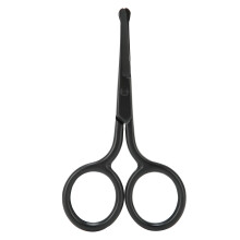 Ciseaux à poils de nez pour une coupe en toute sécurité, ciseaux à poils d'oreilles, tondeuse à bout rond en acier inoxydable pour la taille des