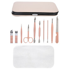 Coffret de manucure en acier inoxydable, 9 instruments pointus et ergonomiques pour une manucure professionnelle, cadeau raffiné avec étui portable