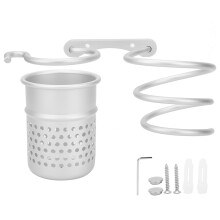 Elegante supporto per asciugacapelli da parete con organizer per accessori, ideale per feste di Halloween, per una maggiore sicurezza e una migliore