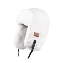 Winter Hat Fleece Aviator Bomber With Ear Flaps Unisex One Size White Warm Windproof For Cycling Skiing