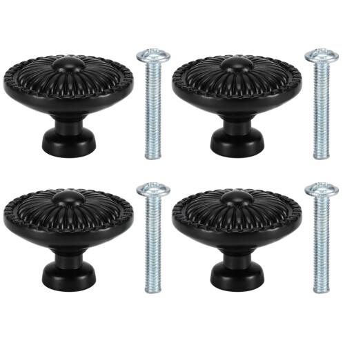 Floral Design Knobs, Exquisite Workmanship for Dresser, Cabinet, Wardrobe (4Pcs)