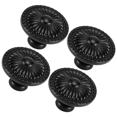 Floral Design Knobs, Exquisite Workmanship for Dresser, Cabinet, Wardrobe (4Pcs) 1