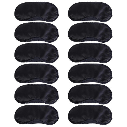 12pcs Sleeping Blindfold Elastic Strap Eliminate Fatigue Super Soft Polyester Relaxed Sleep Eye Blackout Cover for Office