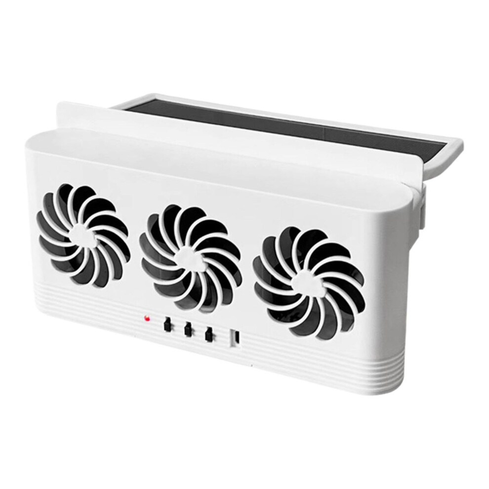 Solar Car Fan Triple Head Solar Powered Cooling Ventilation Exhaust For Automatic Odor Removal 9187378771297