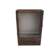 Deep Coffee Wood Display Case Shadow Box for Wedding and Keepsakes