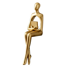 Statua del Pensatore Figura Astratta Scultura Piccoli Ornamenti Statua nel Resina Casa Oro Statua Astratta Arredamento per Ufficio B