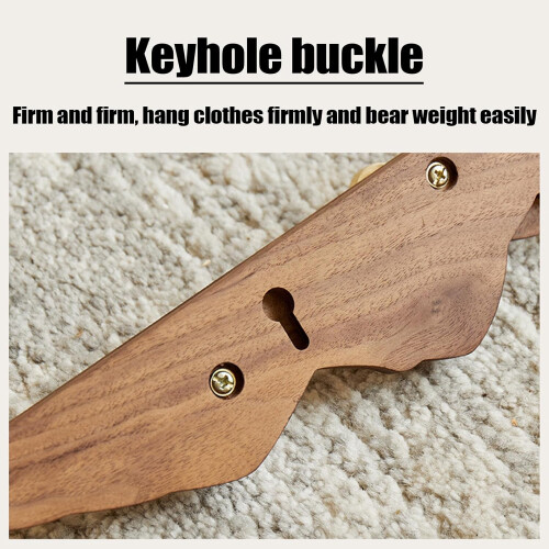 Wood Coat Hooks Wall Mounted Multi Hook Coat Rack Solid Wood Heavy Duty Entryway Bedroom 2