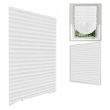 No Drill Blinds Simple Pleated Blinds White Shade 60cm W X 180cm L For Windows And Doors Room Darkening Blackout Blind
