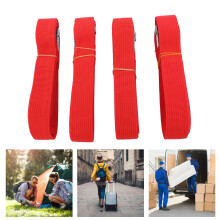 4PCS Heavy Duty Red Polyester Luggage Straps Adjustable Travel Belts