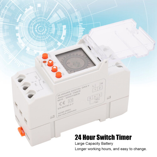 Digital Timer Switch TM929BK 85-265V 30A Programmable Backlight 2