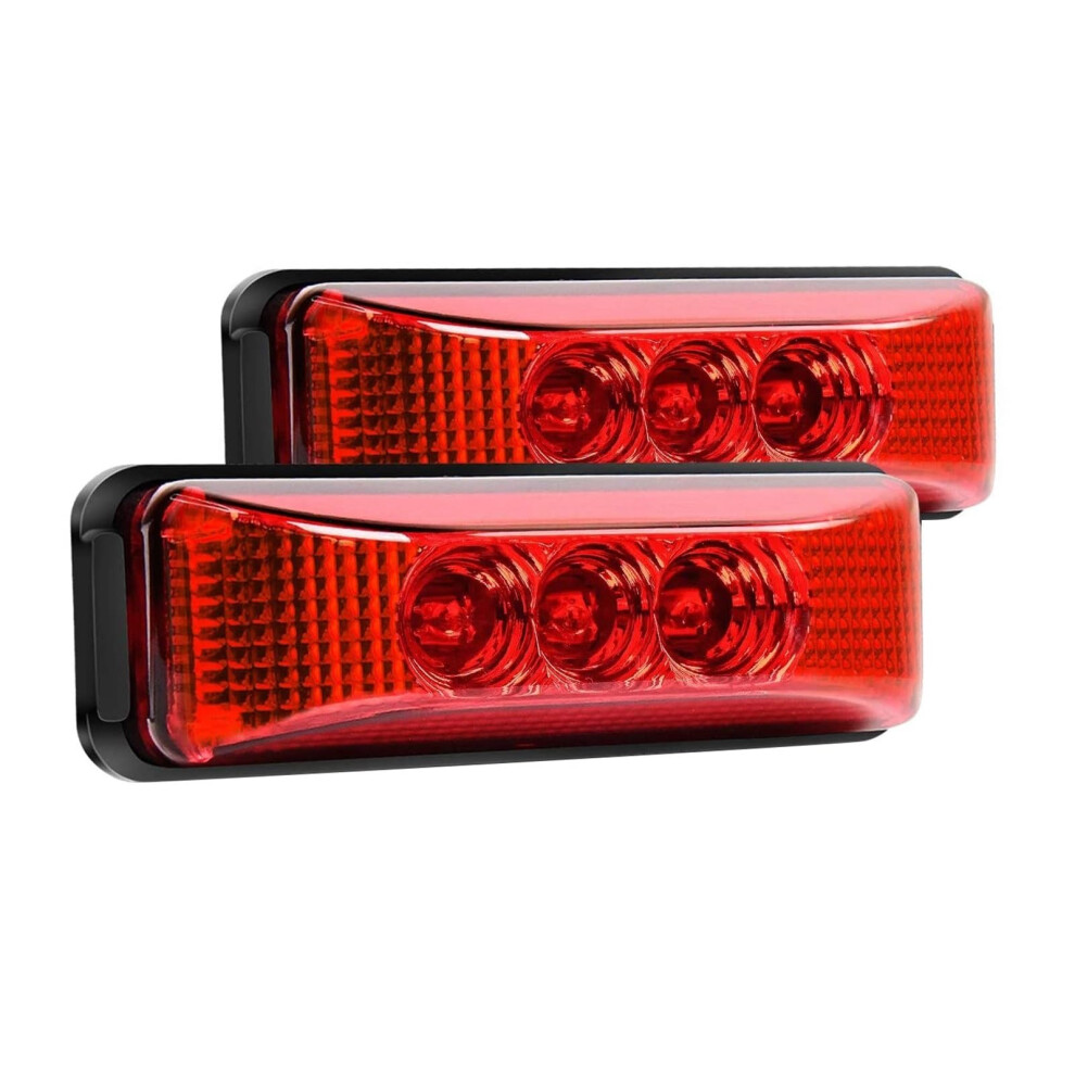 2Pack 24V 3.9Inch Led Front Rear Truck Trailer Side Marker Lights Waterproof Red 9199774485999