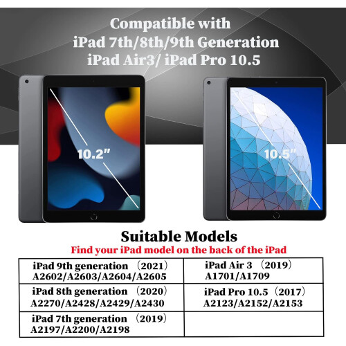 Θήκη με σχέδιο βάσης πεταλούδας για iPad 10.2, προστατευτικό κάλυμμα προφυλακτήρα με 1