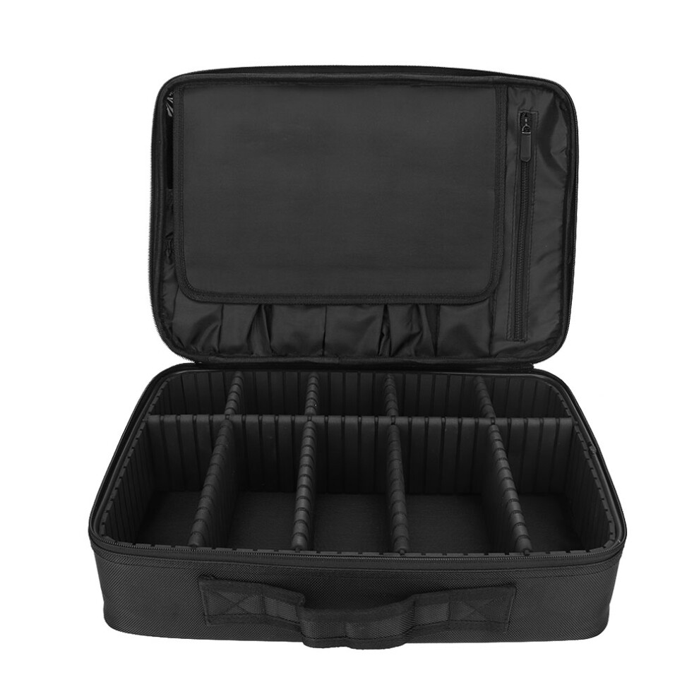 Makeup Brushes Holder and Storage Space, Durable Fabric Large Capacity Case for Professional Makeup Artists and Beauty Enthusiasts (Black)