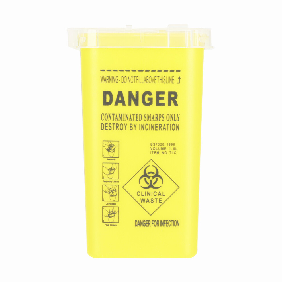 Sharps Containers for Biohazard Bin, Portable Needle Disposal with Durable Design, Safe & Environmentally-Responsible Waste Management for Tattoo