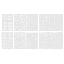 Stencil aerografo per arte fai da te, forniture per unghie autoadesive con lucentezza luminosa per decorazione manicure, materiali adatti per il tema