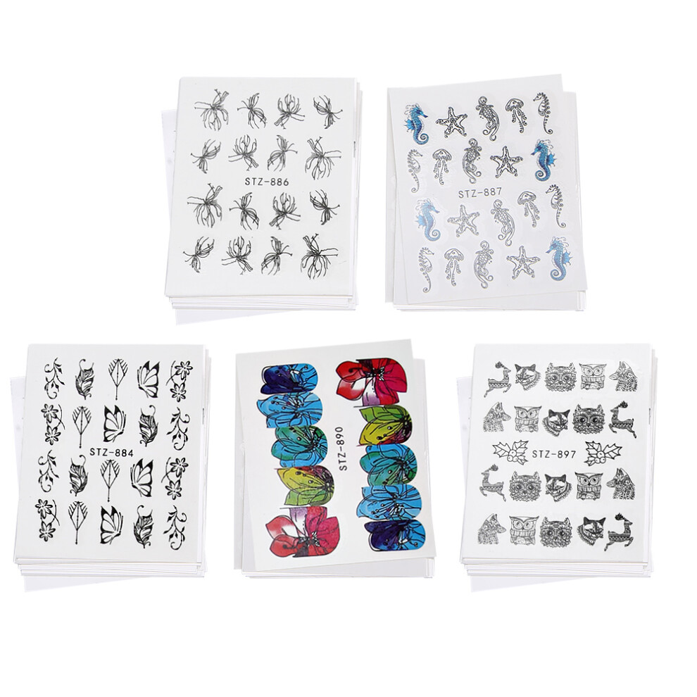 Artistic Nail Accessories, Easy To Use Water Transfer Stickers, Vibrant Patterns, Non-Toxic, Portable Beauty Set For Home And Salon For Nightclubs