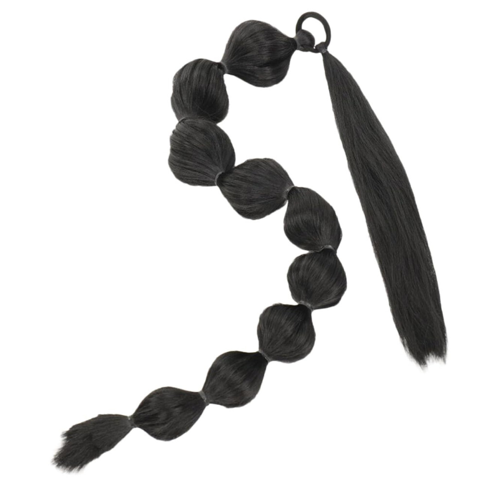 Unisex Realistic Bubble Wigs Ponytail Wig Synthetic Hair Piece For Women Party Wear Clipin Style