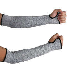 Cut Resistant Sleeves 14Inch Arm Protection Knit Sleeves Level 5 Slash Resistant With Thumb Slot UV Protection 1 Pair