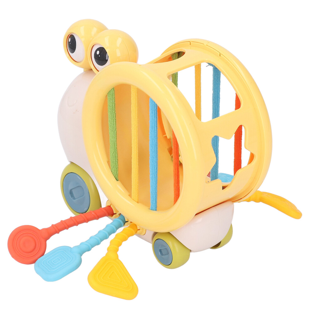 Shape Sorter Pull String Toy For Toddlers – Educational Silicone Sensory Play Yellow