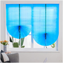 Cordless Pleated Shades SelfAdhesive Window Blinds Light Filtering Privacy Nonwoven Fabric 2 Pack 90x150 Cm Light Blue