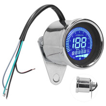 Motorcycle 0-160KM/H LCD Speedometer 12V DC Retro Chrome Style