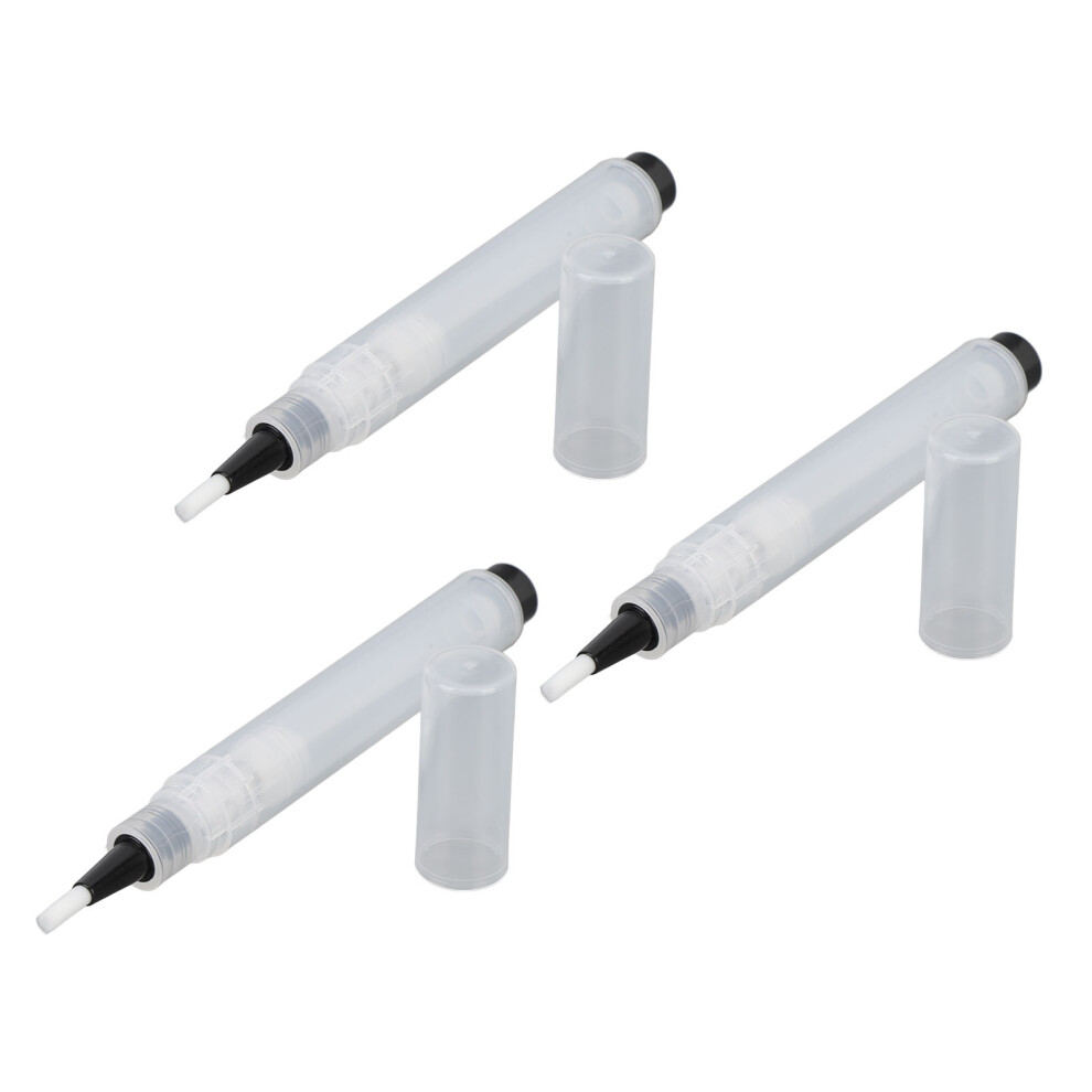 3pcs Portable Refillable Makeup Brush Pen Sets, Transparent ABS Containers