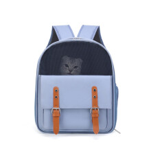Cat Backpack Carrier, Breathable Pet Carrier Removable Mat, EscapeProof Leash, Airline Approved, Travel & Hiking, Blue