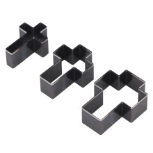 3PCS Crossed Shape Alloy Steel Leather Cutting Dies Punch Cutter Set