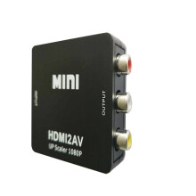 HDMI to AV Converter, Plug and Play, 3RCA CVBS AV Composite Video Audio Converter with USB Charging Cable, Converts HDMI Video Signal to CVBS(AV) Sign
