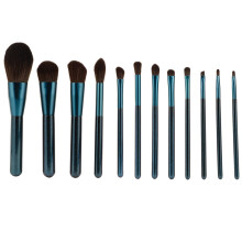 Tragbares 12-teiliges Make-up-Pinselset, synthetische Kosmetikpinsel mit robustem Echtholzgriff, geruchsneutrale Pinsel für professionelles