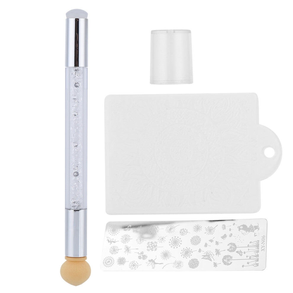 Complete Nail Art Kit, Flower Polish Transfer Stencils And Geometry Template Set With Drawing Pen For Professional-Looking Nail Designs, Silver, 3Pcs