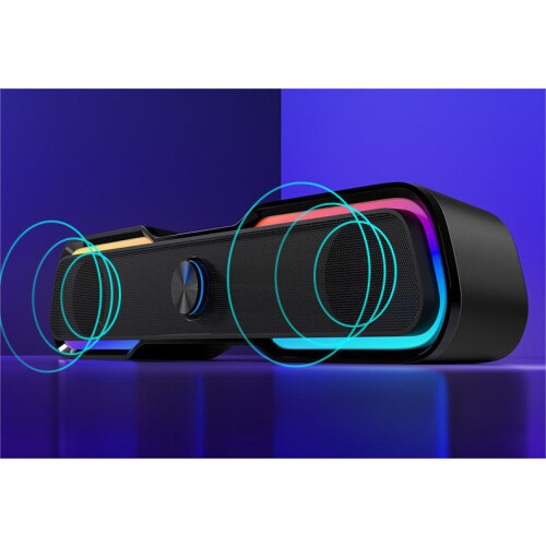 Desktop Speakers, Dynamic Lighting Modes & Touch Control, Innovative Dual-Speaker Unit for Clear Decoding and Powerful Bass, Suitable for Windows, Mac 2