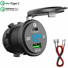 Advanced Metal Material Body Car Charger, Efficient Quick Charging USB Outlet with HeatResistant Alloy for 12VDC/24VDC Automotive, Boat, Marine, ATV,