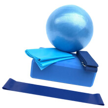 Small Yoga Ball Kit With Resistance Band And Yoga Block Home Workout Core Strengthening Posture Improvement Flexibility