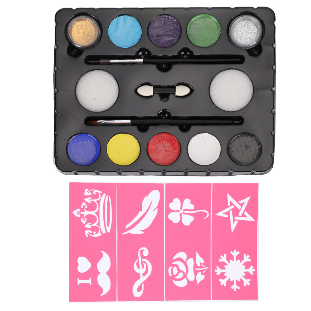 Creative Fun Face Painting Kit For Kids With Safe Water-Based Colors Non Toxic Hypoallergenic Face Paint Fast Drying Washable Design Reusable Stencil